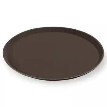 Поднос прорезиненный d=35см коричневый MGSteel | 1400CTBr
