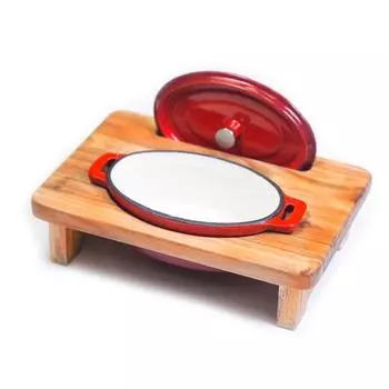 Подставка для овальной чугунной кастрюли 30х22см бук P.L. Proff Cuisine