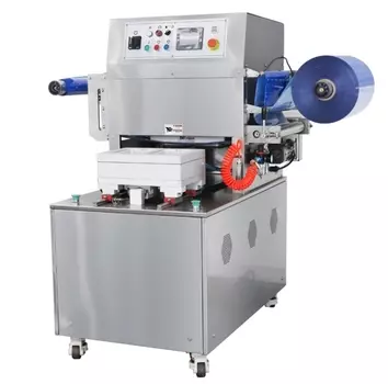 Полуавтоматический запайщик лотков Hualian Machinery HVT-550M/4 (нерж , СКИН) (4 лотка,187х137х40)