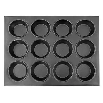 Противень для 12 маффинов, яч. 7х3см, 35,5х27см, алюм. с антиприг. покр. P.L. Proff Cuisine | MPN-12