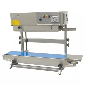 Роликовый конвейерный запайщик вертикальный Hualian Machinery FRB-770II SS нерж