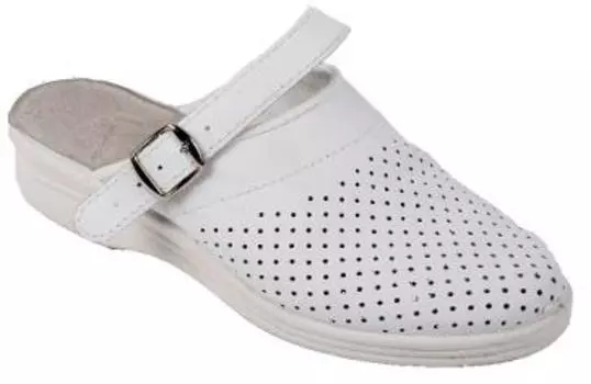 Сабо женские белые из натуральной кожи Resto 55552000