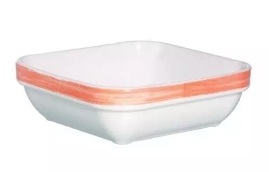 Салатник квадратный 110*110мм 200мл оранжевый край Браш Arcoroc | C0527