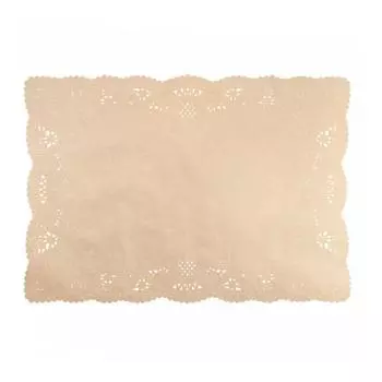 Салфетка ажурная прямоугольная натуральная 45х36 см, 250 шт/уп, крафт Garcia De Pou | 225.02