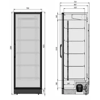 Шкаф холодильный Briskly 7 (RAL 7024)