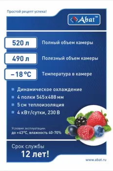 Шкаф морозильный Abat ШХн-0,5 краш. (710000002425)