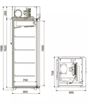 Шкаф морозильный Polair CB107-G (R290) (1005082d)