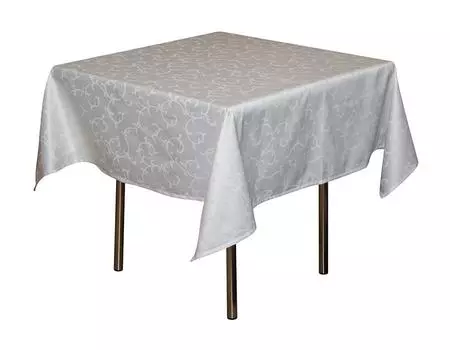 Скатерть 145х145 см Журавинка Resto белая (вензель)