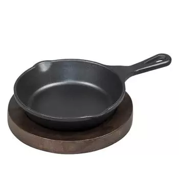 Сковорода для подачи на дерев. подст. 12,4см h2,5см круглая алюм. P.L. Proff Cuisine | SG-69823(A)