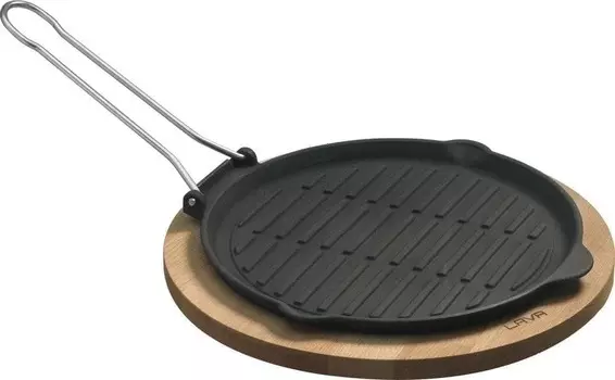 Сковорода-гриль d=25см чугунная черная, на подставке ECO LAVA | LV ECO GT 25 T18 K4
