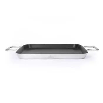 Сковорода гриль квадратная Luxstahl 260х260 индукция нерж с антипригарным покрытием