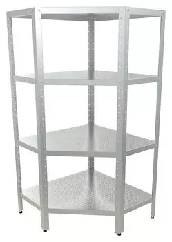 Стеллаж перфорированный угловой Кобор СКПУ-4/4-100/100