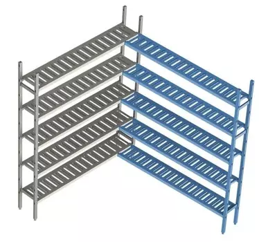 Стеллаж модульный Polair Load.Me Poly 18AL.5PP40.15C, доп. угловой