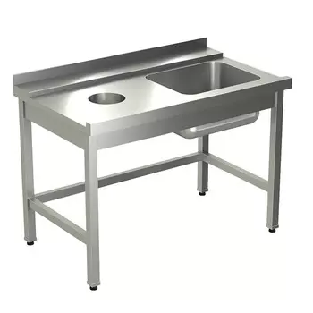 Стол для грязной посуды с направляющими Kayman СПМ-323/1207 левый для п/м Tatra