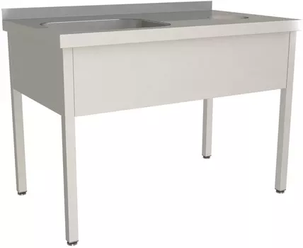 Стол для сбора пищевых отходов с ванной и бортом Restoinox СПОВЦ/1-12/6-БО-Л