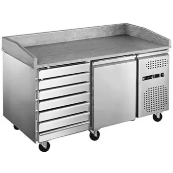 Стол холодильный для пиццы Tatra TPZEN1D7 STB каменная столешница