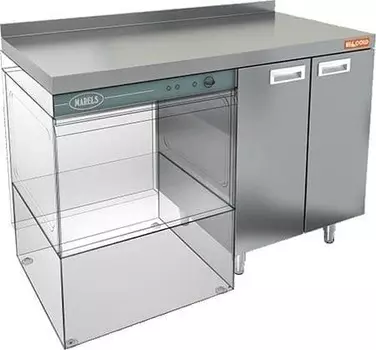 Стол под посудомоечную машину Hicold НБМСЗКП-12/7БЛ