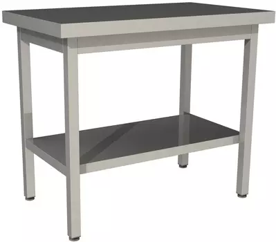Стол производственный без борта со сплошной полкой Restoinox СП-10/7-П