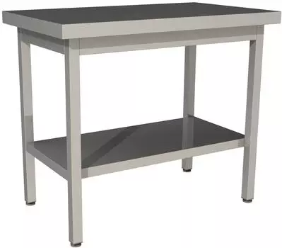 Стол производственный без борта со сплошной полкой Restoinox СП-13/8-П