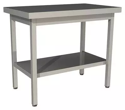 Стол производственный без борта со сплошной полкой Restoinox СП-14/7-П