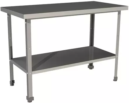 Стол производственный без борта со сплошной полкой Restoinox СП-14/7-П-ЭН