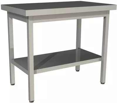 Стол производственный без борта со сплошной полкой Restoinox СП-15/6-П