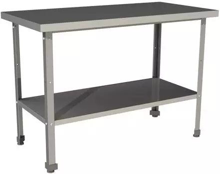 Стол производственный без борта со сплошной полкой Restoinox СП-16/8-П-ЭН