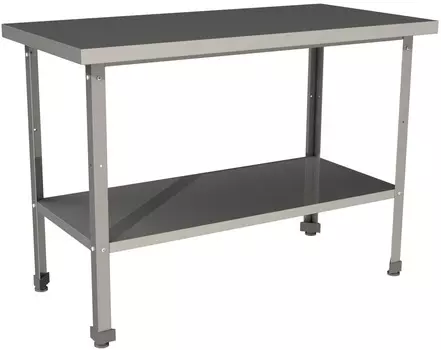Стол производственный без борта со сплошной полкой Restoinox СП-18/8-П-ЭН