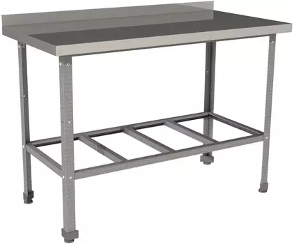 Стол производственный c бортом с полкой решеткой Restoinox СП-6/7-БР-ЭЦ