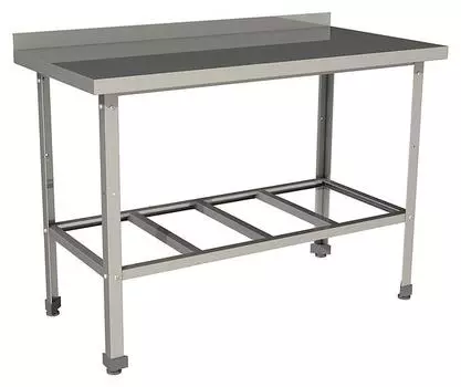 Стол производственный c бортом с полкой решеткой Restoinox СП-8/6-БР-ЭН