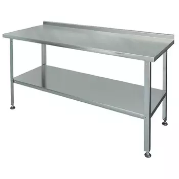 Стол производственный Марихолодмаш СРП-1-0,6/1,8П с бортом, полка