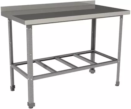 Стол производственный с бортом с полкой решеткой Restoinox СП-14/8-БР-ЭЦ