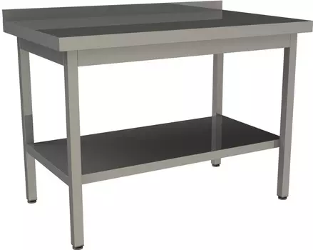 Стол производственный с бортом со сплошной полкой Restoinox СП-16/7-БП