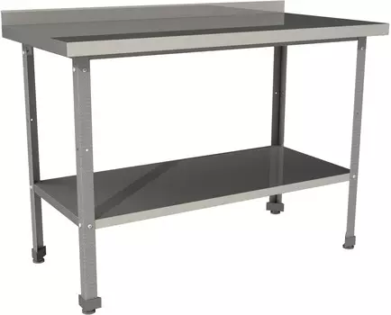 Стол производственный с бортом со сплошной полкой Restoinox СП-4/7-БП-ЭЦ