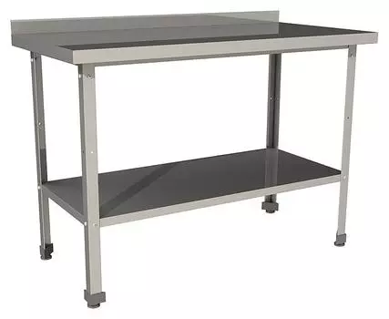Стол производственный с бортом со сплошной полкой Restoinox СП-5/7-БП-ЭН