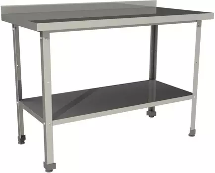 Стол производственный с бортом со сплошной полкой Restoinox СП-7/8-БП-ЭН