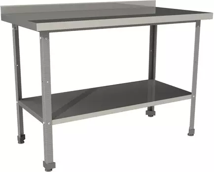 Стол производственный с бортом со сплошной полкой Restoinox СП-8/6-БП-ЭЦ