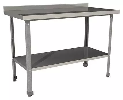 Стол производственный с бортом со сплошной полкой Restoinox СП-9/6-БП-ЭЦ