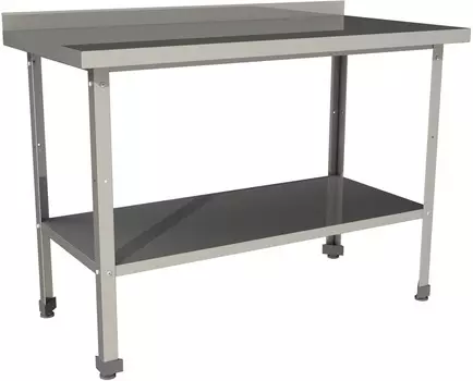 Стол производственный с бортом со сплошной полкой СП-14/8-БП-ЭН