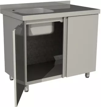 Стол производственный с распашными дверьми Restoinox СПЗР1М-15/7-БЛ с моечной ванной