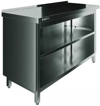 Стол производственный закрытый без дверей с бортом Restoinox СП3-18/6-Б