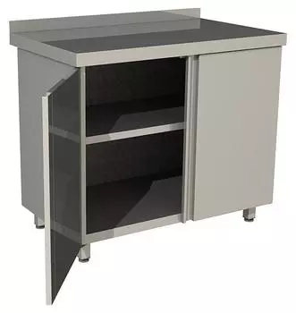 Стол производственный закрытый распашные двери с бортом Restoinox СПЗР-10/6-Б