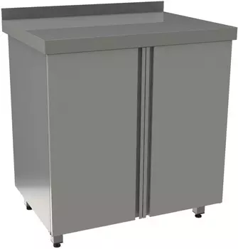 Стол производственный закрытый распашные двери с бортом Restoinox СПЗР-8/6-Б