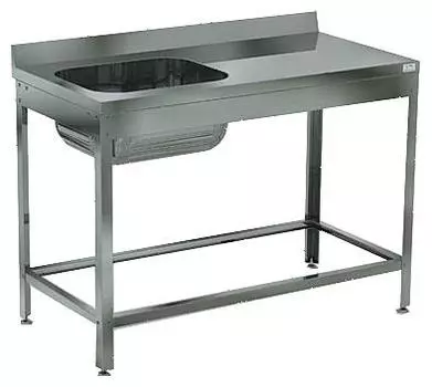 Ванна моечная цельнотянутая с рабочей поверхностью Кобор ВМЦР/1-120/70 Л/П