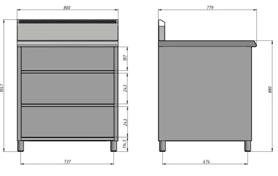 Стол-тумба Grill Master 800 серии (40004)