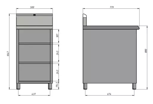 Стол-тумба Grill Master 800 серии (40005)