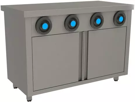 Стол-тумба с диспенсерами для стаканов Restoinox СПЗРД4-12/7-Б