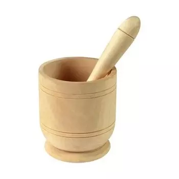 Ступка d=10см h=10,5см с пестиком 17см, дерево Resto (Россия) | 1269