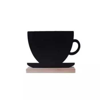 Табличка 239*173*40мм меловая Чашка тейбл тент на дерев. подставке Resto (Россия) | 04FE2010