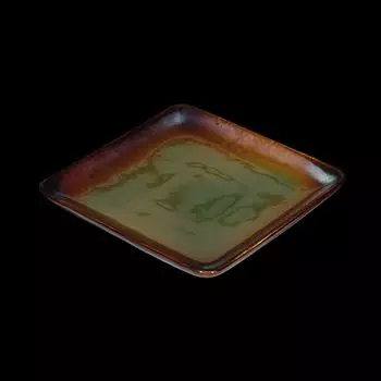 Тарелка квадратная 9 232х232мм, синий+зеленый Corone Verde